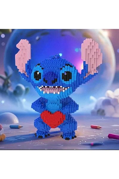 minzoo 3500 Pieces Disney Licensed Stitch Building Blocks - DIY Handmade, Indoor - Carne Gift