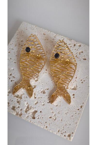 VOBEEYKU أقراط على شكل سمكة بتفاصيل عين سوداء