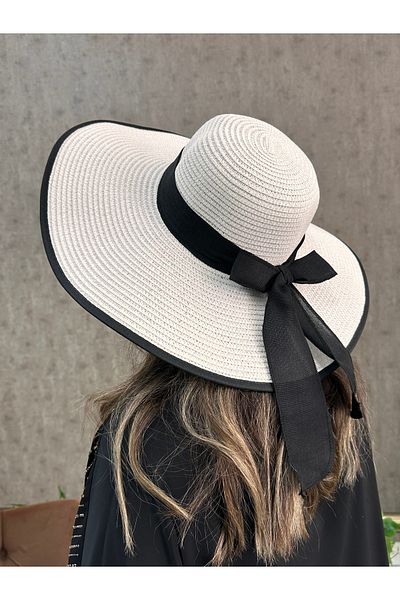 AYSBUTK White Straw Hat 47 cm