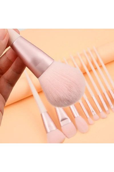 OEM Set 11 pensule de machiaj cu cutie de depozitare, roz pal