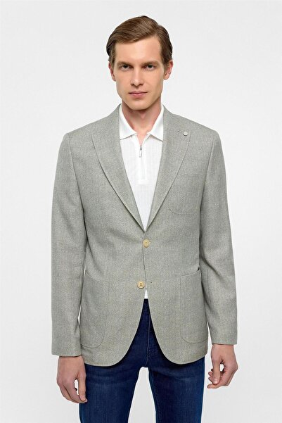 SÜVARİ Μπουφάν Water Green εφαρμοστό με μοτίβο με μυτερό γιακά 6 Drop