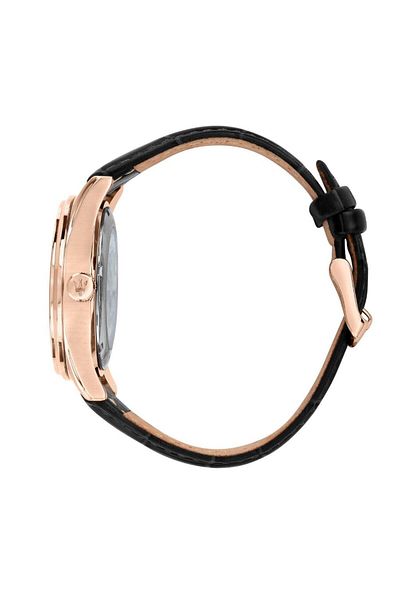 Maserati R8821124001 Steel Case Leather Cord with Automatic Movement 10 Atm Water Resistant Black E