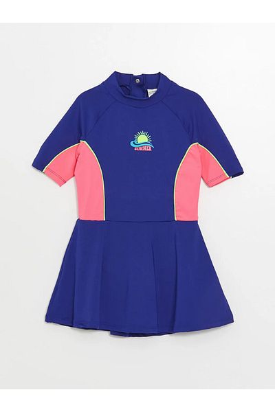 LC Waikiki LCW Kids Blue Quick Dry Κοριτσίστικο μαγιό και κολάν με φούστα