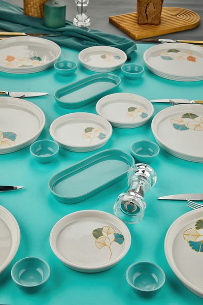 Sezka Life Barbera 18 Piece Ceramic Breakfast Set 6-Person Breakfast Set Luxury Ceramic