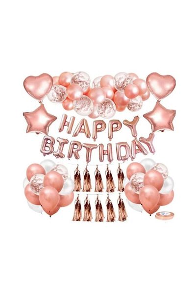 TrendiShop Set Decoratiuni Petrecere Aniversara, TrendiShop®, model Happy Birthday, Balonase din Latex, Baloan