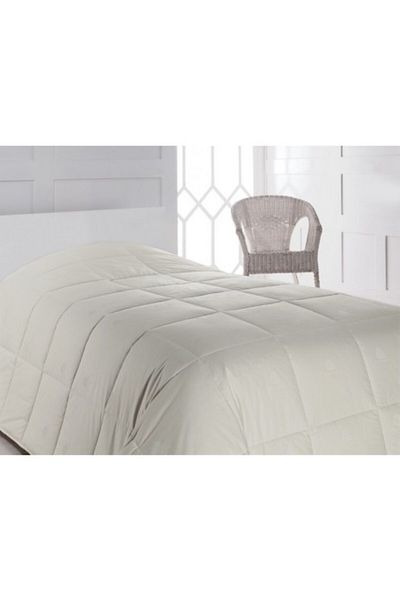 Cotton Box Deluxe Quilted Duvet with 100% Cotton Cover, 155 x 215 cm, Ecru