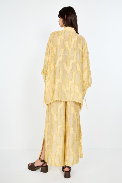 boneqa barcelona Sarı Jakarlı Kaftan