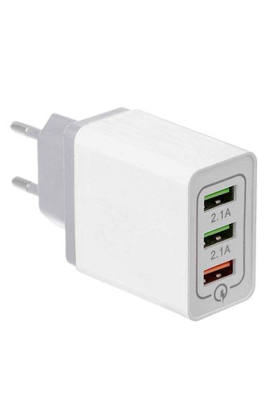 SIKS 3-port Micro Usb Connector For Phone, Network Adapter, White