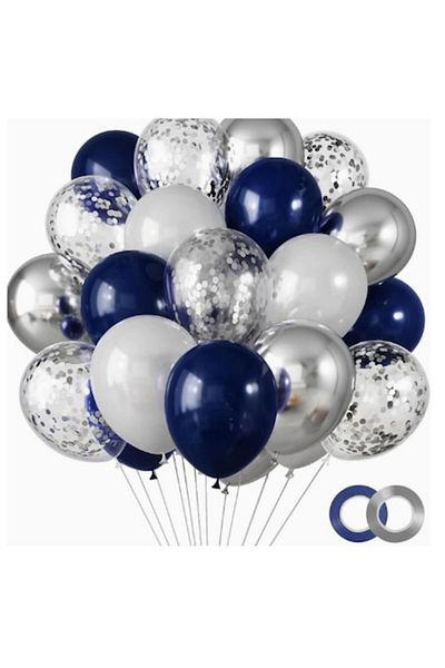 TrendiShop Set 65 Baloane Albastru Navy TrendiShop®, Latex Premium