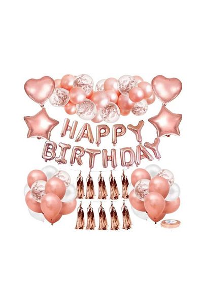 TrendiShop Set Decoratiuni Petrecere Aniversara, TrendiShop®, model Happy Birthday, Balonase din Latex, Baloan