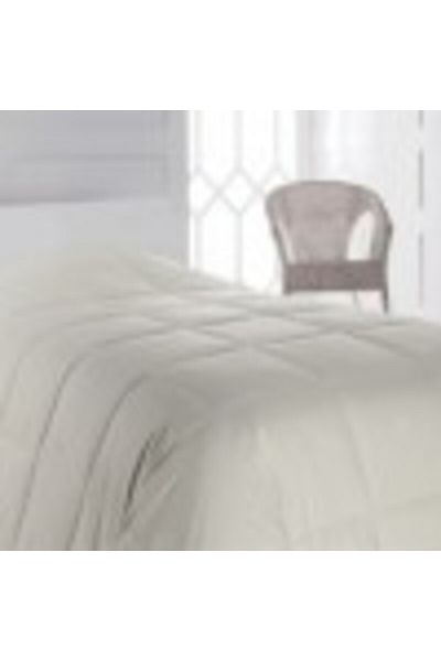 Cotton Box Deluxe Quilted Duvet with 100% Cotton Cover, 155 x 215 cm, Ecru