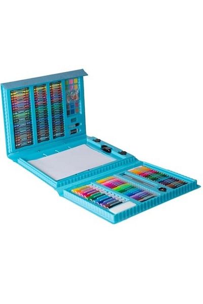 WePro Store Art Set for Painting and Drawing, Storage and Organization Box, 208 Pieces, Light Blue