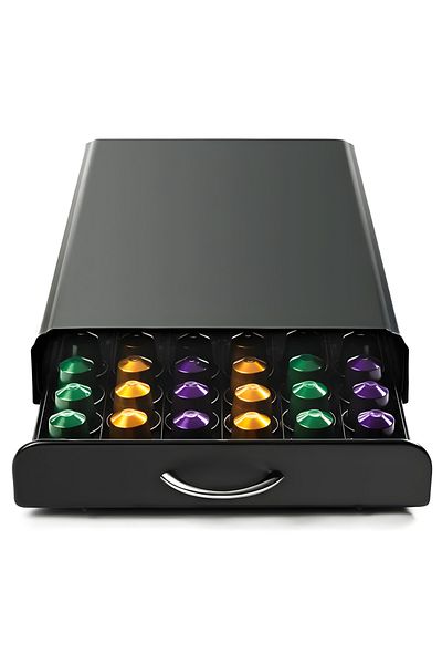 Teno Suport Capsule de Cafea Teno®, design tip sertar, compatibil cu capsule nespresso, tchibo, negru