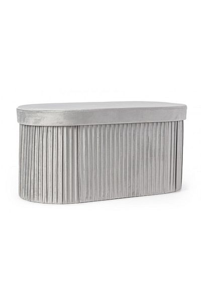 Bizzotto Banca catifea gri Jocelyn 76x38x38 cm