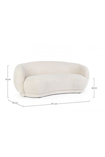 Bizzotto Canapea textil crem Tecla 191x93x73 cm