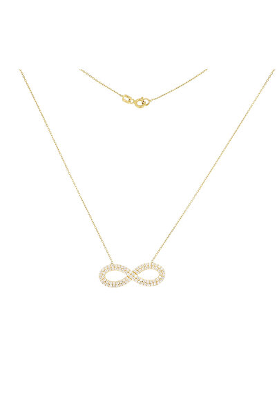 MOHI Fine Jewellery Lant din aur galben de 14k model infinit