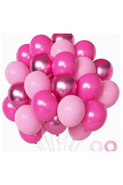 TrendiShop Set 50 Balloons Pink TrendiShop®, Premium Latex, Ideal for Parties and Festive Decorations, 3 Shade