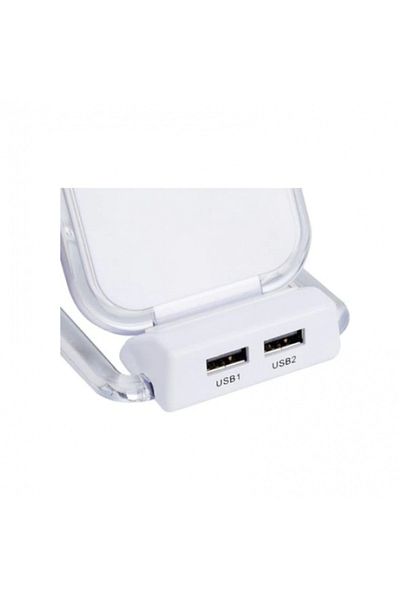 SIKS Încărcător wireless și suport de birou OJD-16 cu 2 porturi USB și 3 bobine, alb