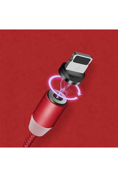 SIKS ® 3in1 Charging Cable, Magnetic, Lightning, Micro-usb, Type-c, Red