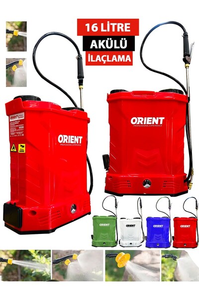 ROWERMAX ORİENT Turbo 16 Lt Şarjlı Sırt Tipi İlaç Pompası Akülü İlaçlama Maki...