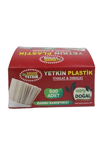 Yetkin Plastik Bamboo Stirrer 500Pcs Bamboo Tea Coffee Stirrer