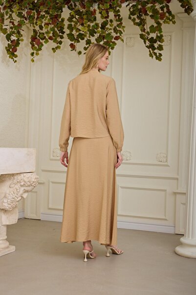 Moodbasic PİLİSE DETAYLI CUPRA ETEKLİ TAKIM