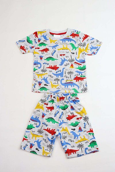 Pijamella Boy's Patterned Capri Basic Suit