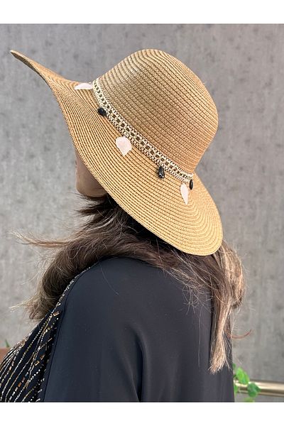 AYSBUTK Straw Hat with Beads