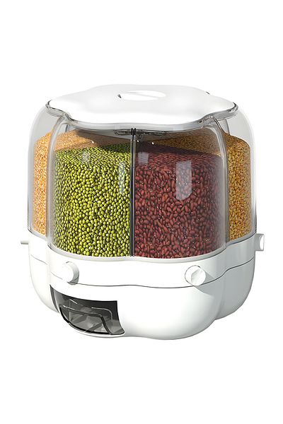 Teno Teno® Rotating Grain Dispenser, for storing grains/seeds/other foods, white