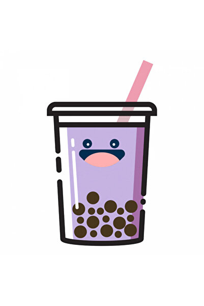 INOVATIX Set de 8 piese, autocolant ceai Boba cu pai, INOVATIX®. 6 cm