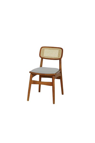 rexa Single chair, wood and rattan, black color, 40-44-75 cm