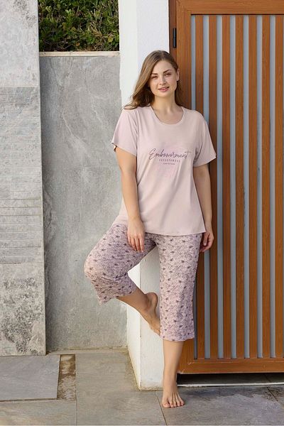 Aydoğan Γυναικείο Σετ Βισκόζης Κάπρι Plus Size 240285