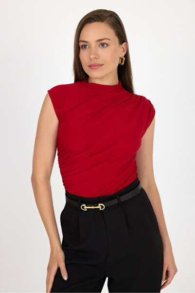 Rays Bluză roșie fără mâneci Sandy Gathered 2430