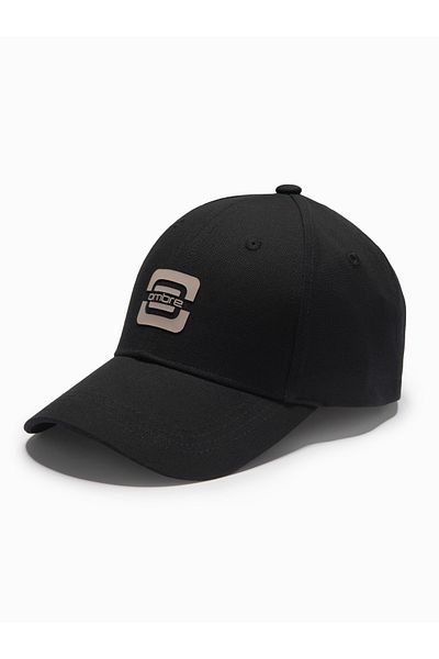 OMBRE Herren Baseballkappe mit Logo - schwarz V2 OM-ACCS-0100