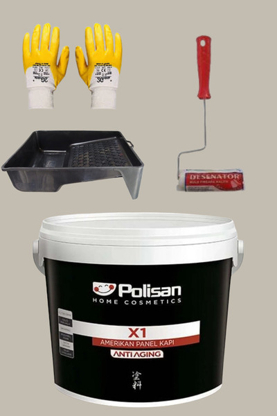 Polisan 4'Lü Set X1 Kokusuz Panel Kapı Boyası Amerikan Kapı 1KG