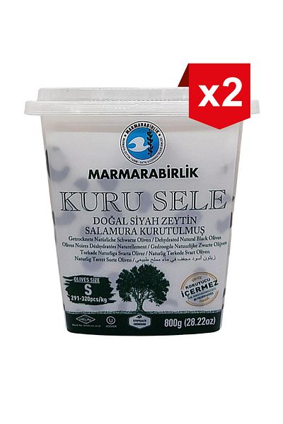 MarmaraBirlik Black Olives-S Kuru Selle 800 g x2PCS