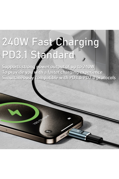 LivX 240W PD3.1 Manyetik USB-C Adaptör 40Gbps USB4.0 Veri Aktarımı Çok Yönlü OTGET