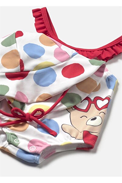 MAYORAL Baby Girl Sun Protection Hat Swimsuit - Red