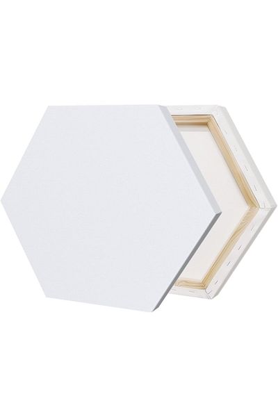 Generic Blank Hexagonal Canvas from Rosy Moment, 20 cm - White