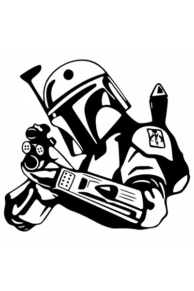 INOVATIX Set de 8 piese, autocolant Boba Fett Mandalorian Star Wars, INOVATIX...