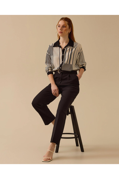 SEÇİL Kemerli Pile Detaylı Cepli Pantolon