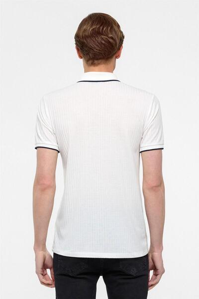 SÜVARİ White Slim Fit Polo Neck T-Shirt
