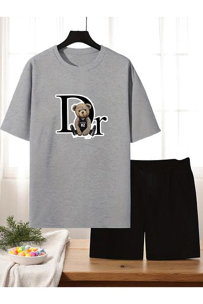 uyguntarz Unisex Σετ σορτς μπλουζάκι με στάμπα Dr. AYI Design