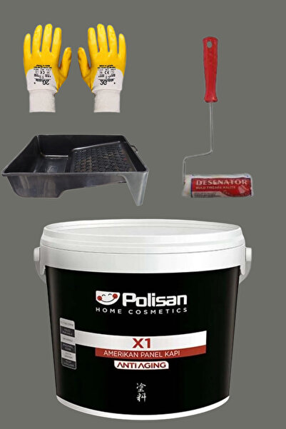 Polisan 4'Lü Set X1 Kokusuz Panel Kapı Boyası Amerikan Kapı 1KG