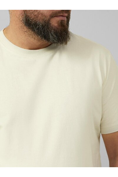 s.Oliver Big Sizes Men's big size T-shirt made of soft cotton jersey, Regular fit, Cream