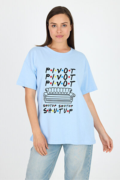 Rays Μπλουζάκι με μπλε τυπωμένο 100% βαμβάκι Oversize 2150-10M