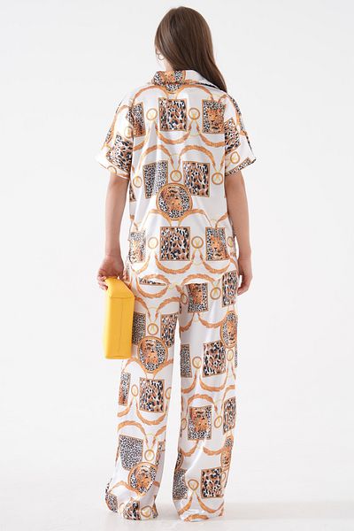 signora rosso Satin Patterned Suit