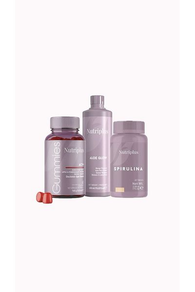 Farmasi Weight loss set, NUTRIPLUS, ACV+ Gummies, Spirulina and Aloe Glow Mango, FARMASI