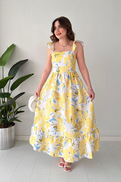 MaziButik Magnolia Poplin Dress Yellow