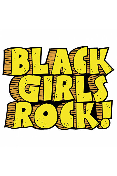 INOVATIX Set de 8 piese, autocolant text Black girls rock, INOVATIX®. 6 cm